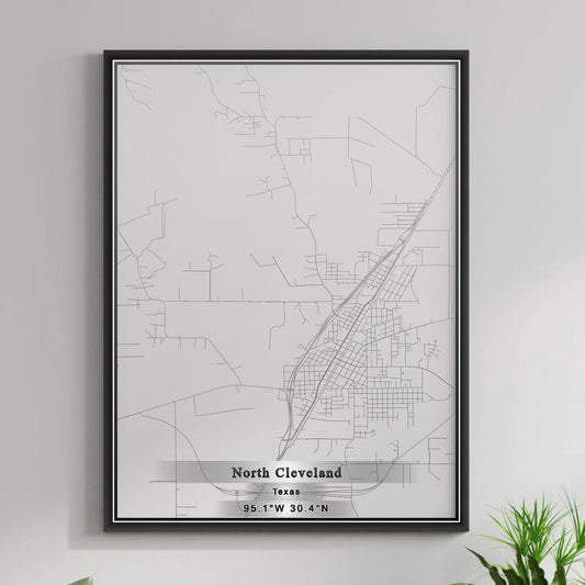 ROAD MAP OF NORTH CLEVELAND, TEXAS BY MAPBAKES