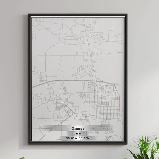 ROAD MAP OF ORANGE, TEXAS BY MAPBAKES