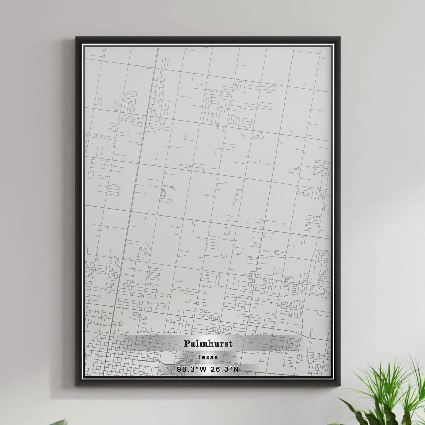 ROAD MAP OF PALMHURST, TEXAS BY MAPBAKES