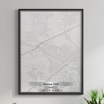 ROAD MAP OF SANSOM PARK, TEXAS BY MAPBAKES