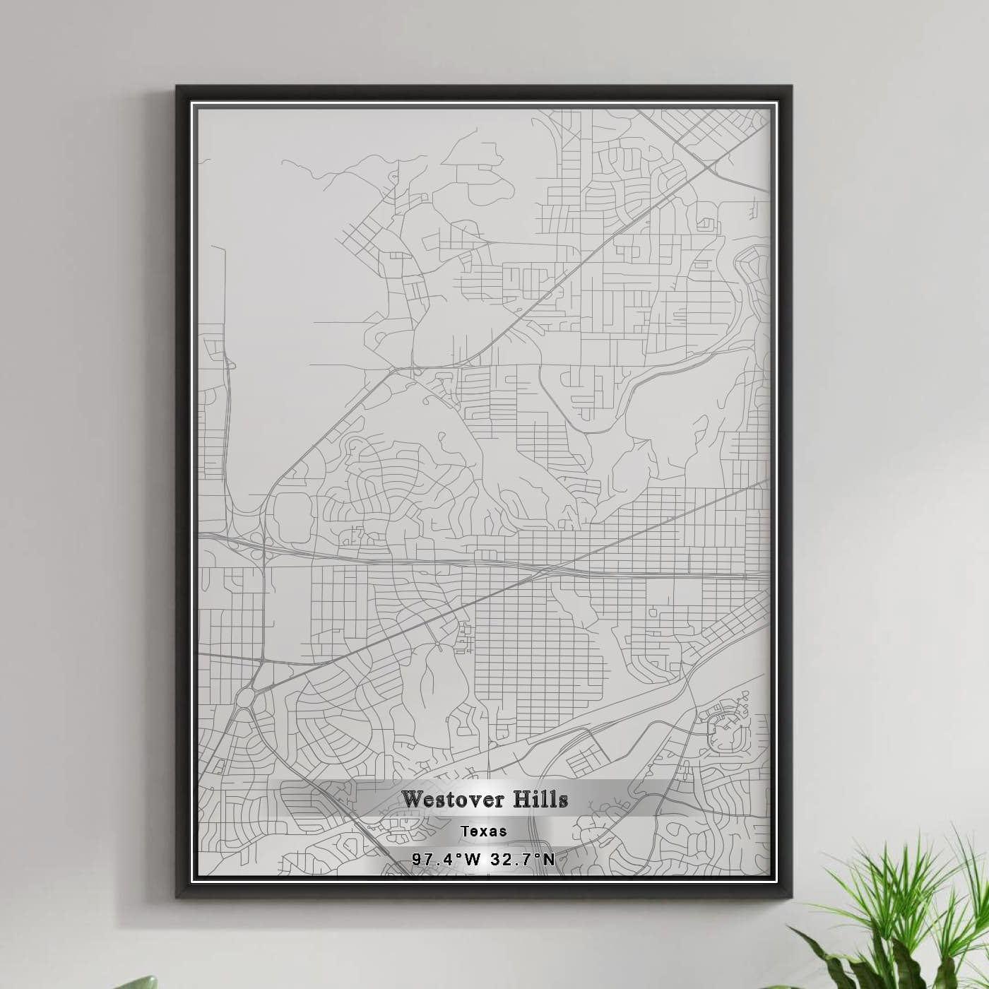 ROAD MAP OF WESTOVER HILLS, TEXAS BY MAPBAKES