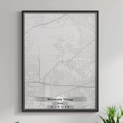 ROAD MAP OF WESTWORTH VILLAGE, TEXAS BY MAPBAKES