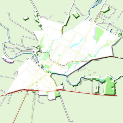 COLOURED ROAD MAP OF ANASTACIO, BRAZIL BY MAPBAKES