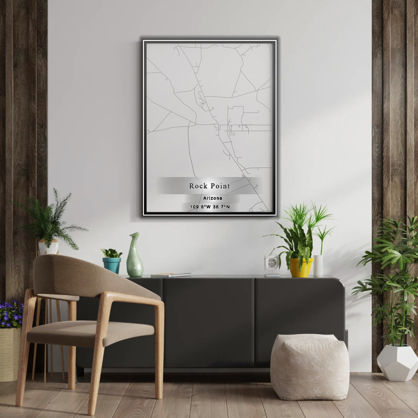 ROAD MAP OF ROCK POINT, ARIZONA BY MAPBAKES