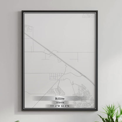 ROAD MAP OF RILLITO, ARIZONA BY MAPBAKES