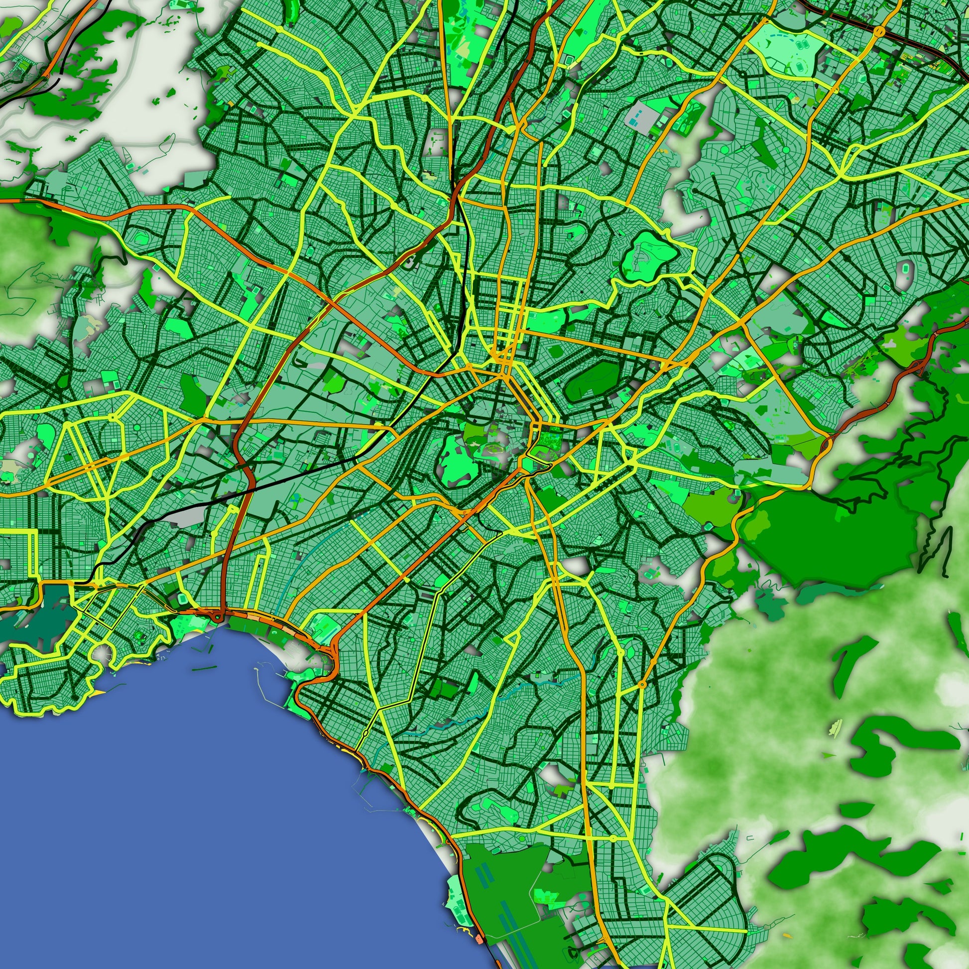 Athens Roads map