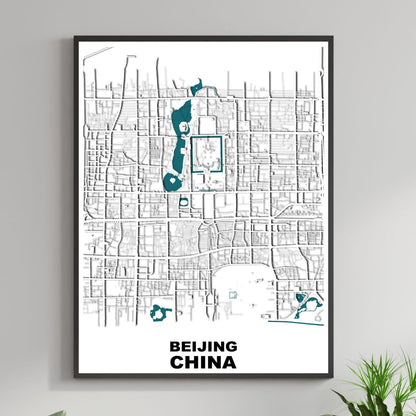 COLOURED ROAD MAP OF BEIJING, CHINA BY MAPBAKES