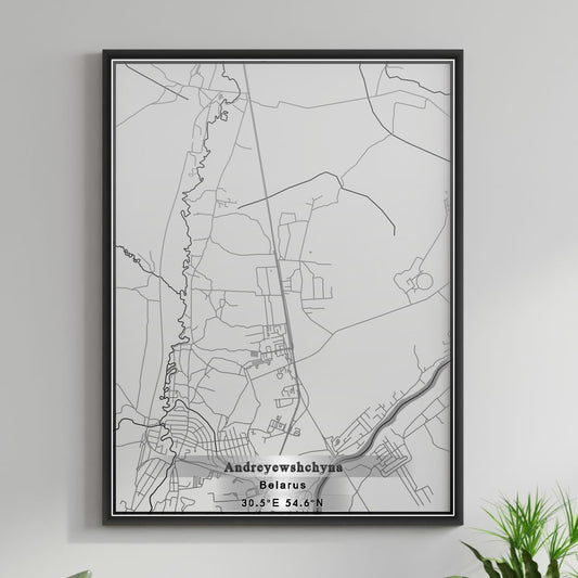 ROAD MAP OF ANDREYEWSHCHYNA, BELARUS BY MAPBAKES