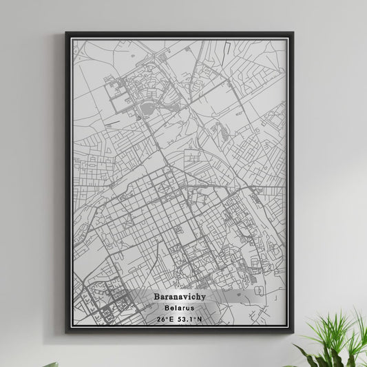 ROAD MAP OF BARANAVICHY, BELARUS BY MAPBAKES