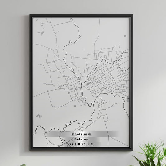 ROAD MAP OF KHOTSIMSK, BELARUS BY MAPBAKES