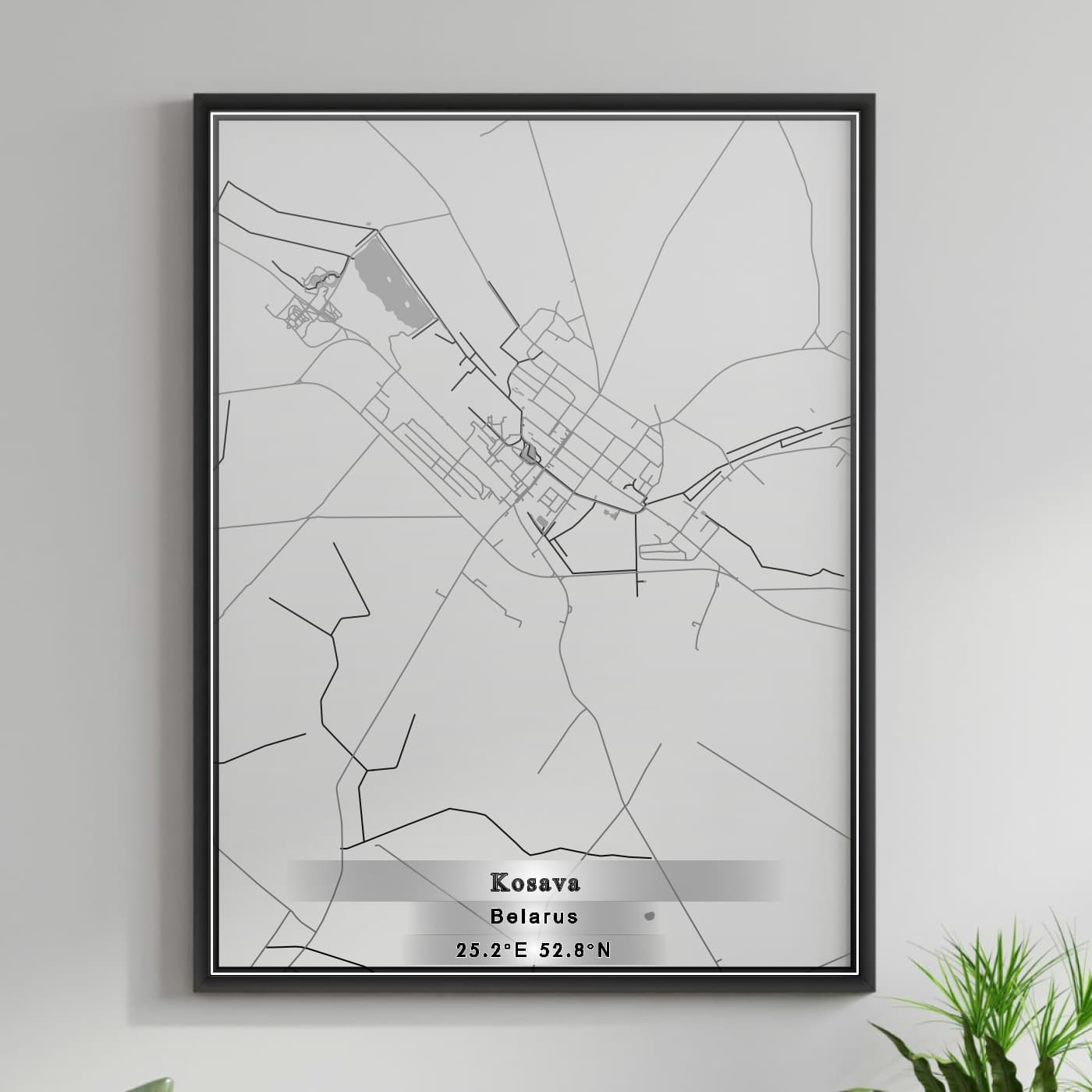 ROAD MAP OF KOSAVA, BELARUS BY MAPBAKES