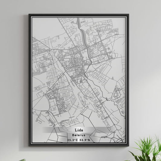 ROAD MAP OF LIDA, BELARUS BY MAPBAKES