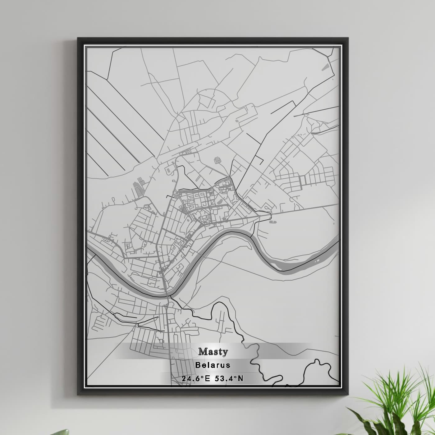 ROAD MAP OF MASTY, BELARUS BY MAPBAKES