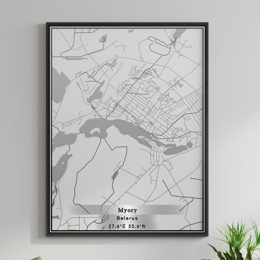 ROAD MAP OF MYORY, BELARUS BY MAPBAKES