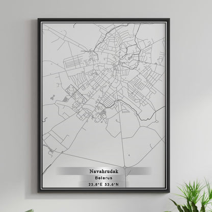 ROAD MAP OF NAVAHRUDAK, BELARUS BY MAPBAKES