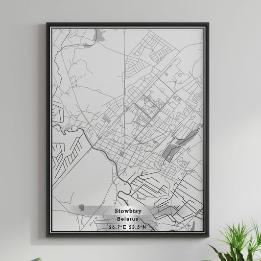 ROAD MAP OF STOWBTSY, BELARUS BY MAPBAKES