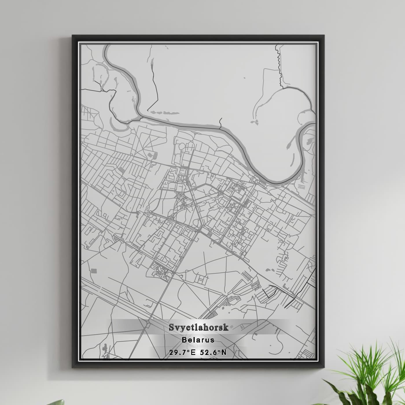 ROAD MAP OF SVYETLAHORSK, BELARUS BY MAPBAKES