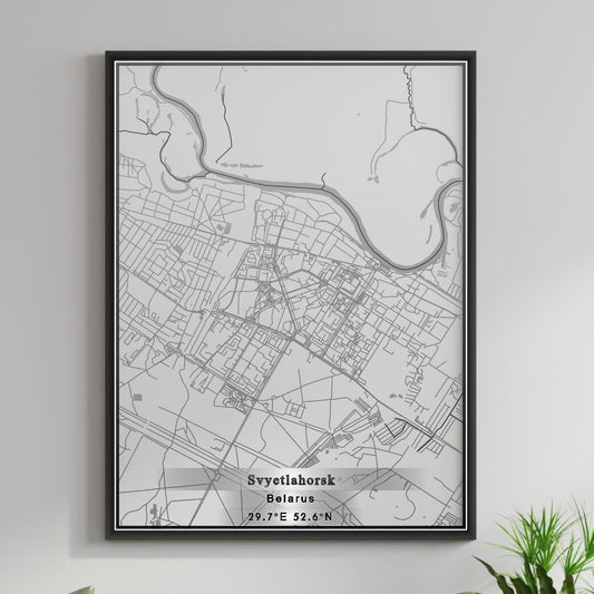 ROAD MAP OF SVYETLAHORSK, BELARUS BY MAPBAKES