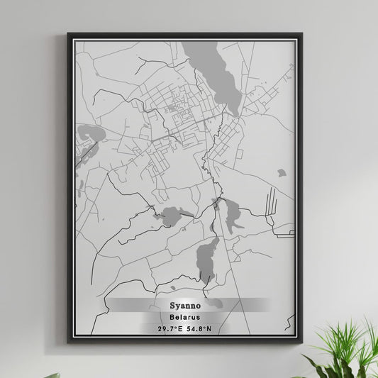ROAD MAP OF SYANNO, BELARUS BY MAPBAKES