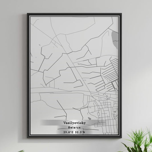 ROAD MAP OF VASILYEVICHY, BELARUS BY MAPBAKES