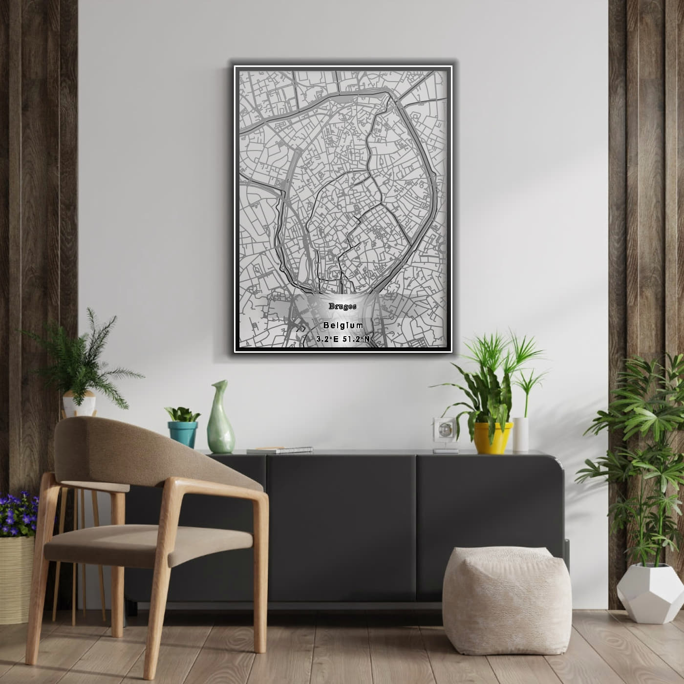 ROAD MAP OF BRUGES, BELGIUM BY MAPBAKES