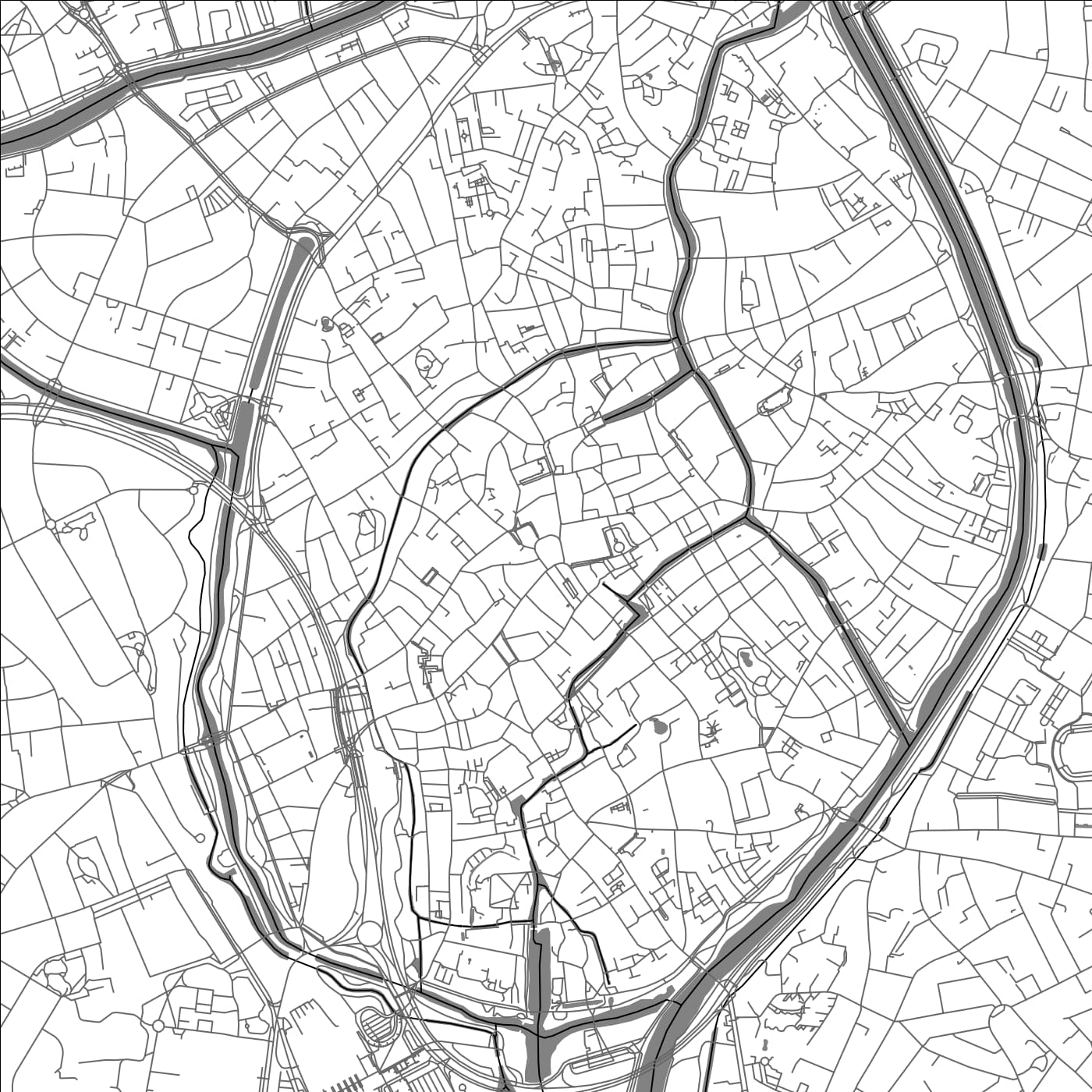 ROAD MAP OF BRUGES, BELGIUM BY MAPBAKES