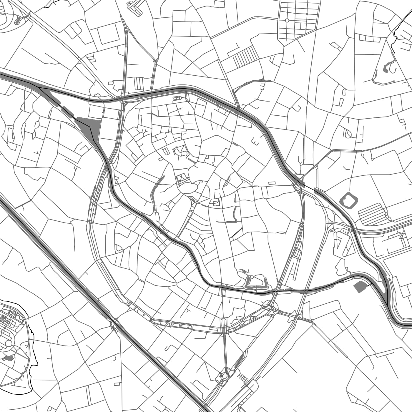 ROAD MAP OF MECHELEN, BELGIUM BY MAPBAKES