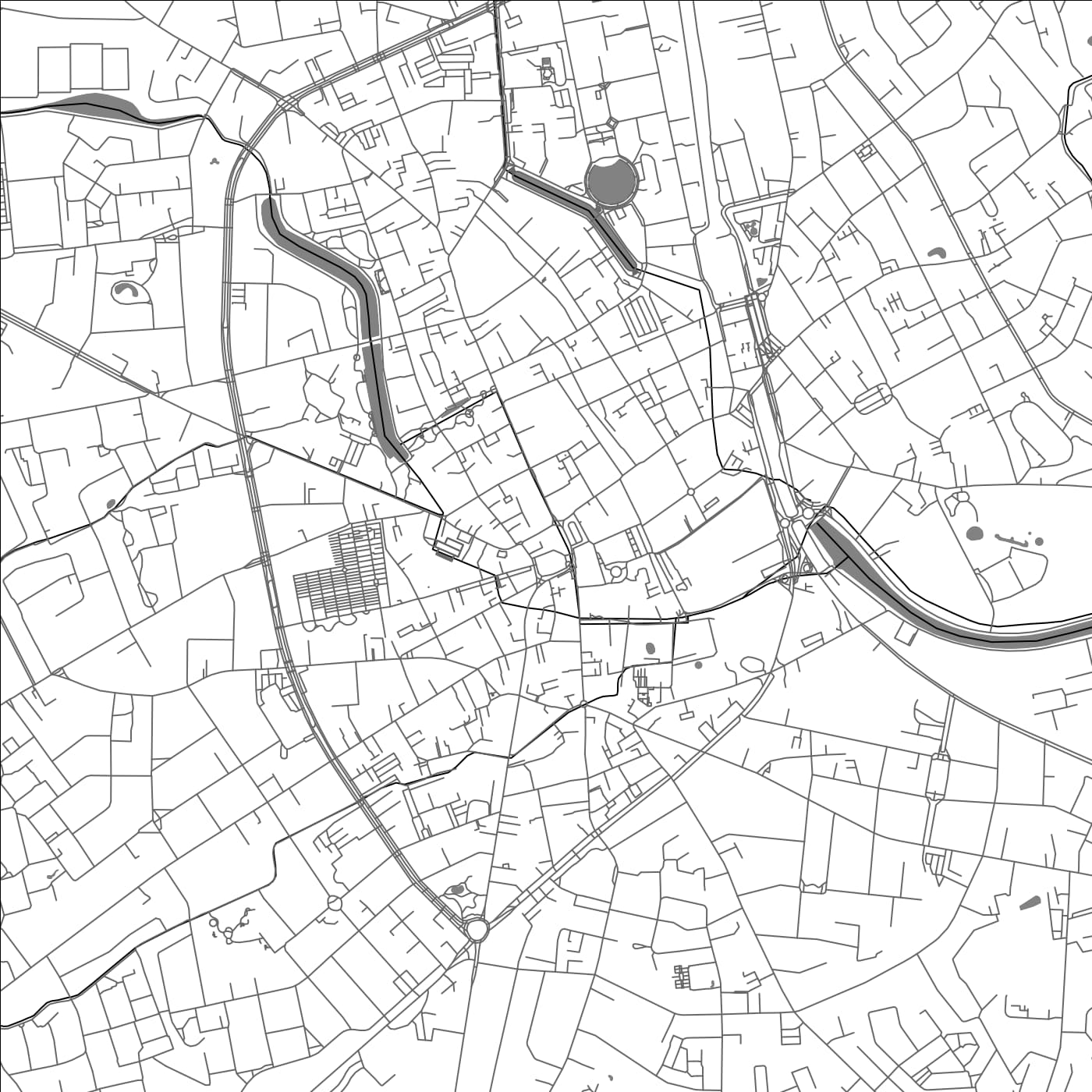 ROAD MAP OF ROESELARE, BELGIUM BY MAPBAKES