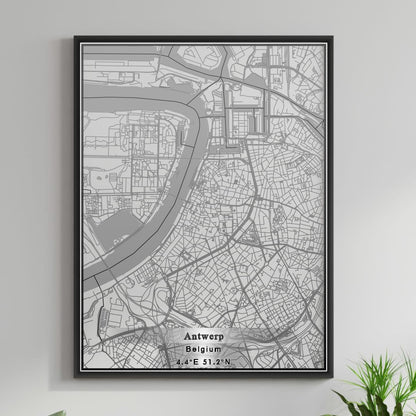 ROAD MAP OF ANTWERP, BELGIUM BY MAPBAKES