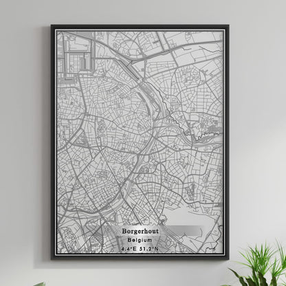 ROAD MAP OF BORGERHOUT, BELGIUM BY MAPBAKES