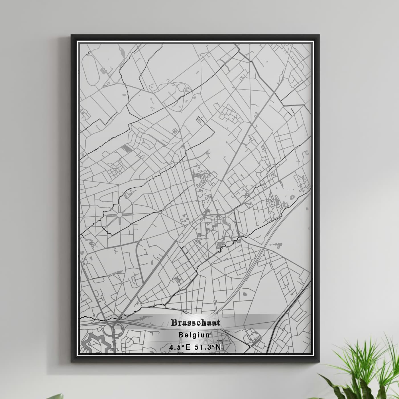 ROAD MAP OF BRASSCHAAT, BELGIUM BY MAPBAKES