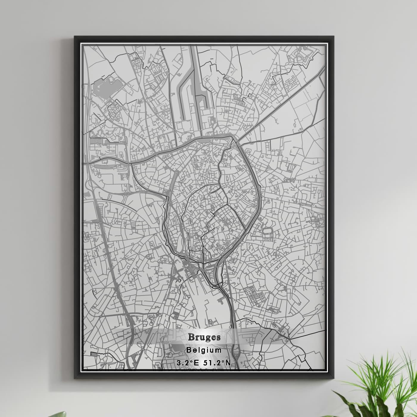 ROAD MAP OF BRUGES, BELGIUM BY MAPBAKES