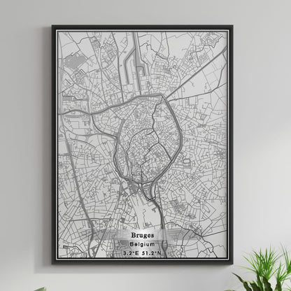 ROAD MAP OF BRUGES, BELGIUM BY MAPBAKES