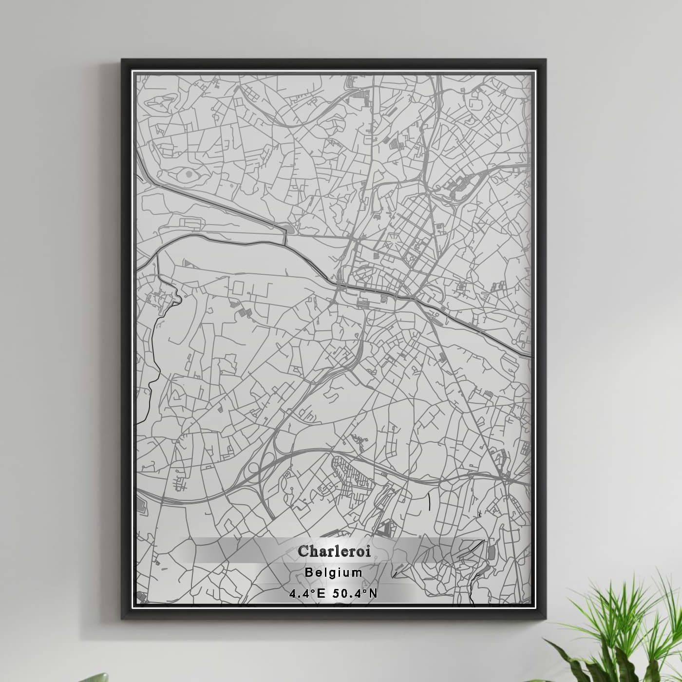 ROAD MAP OF CHARLEROI, BELGIUM BY MAPBAKES