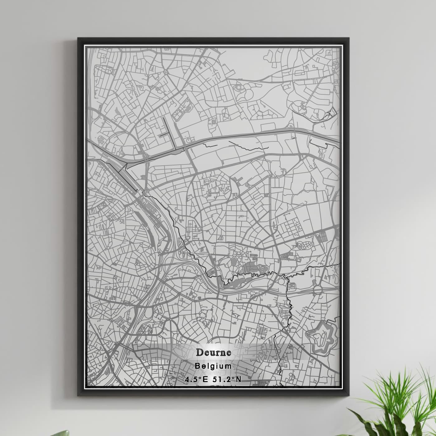 ROAD MAP OF DEURNE, BELGIUM BY MAPBAKES