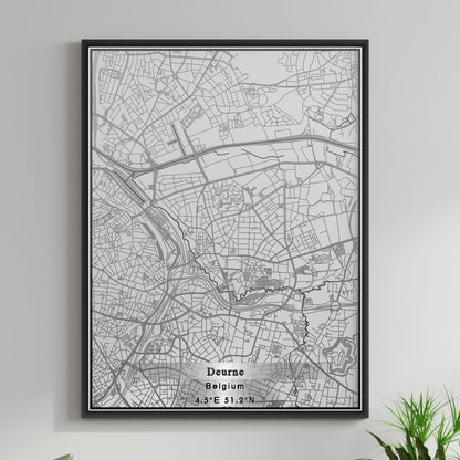 ROAD MAP OF DEURNE, BELGIUM BY MAPBAKES