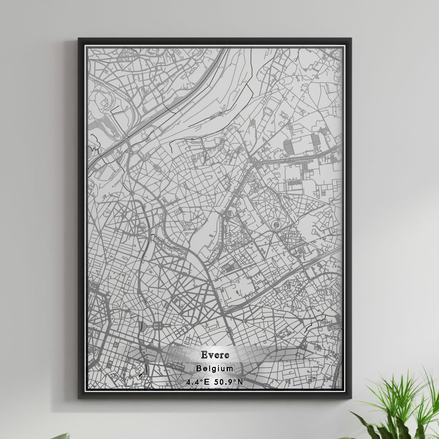 ROAD MAP OF EVERE, BELGIUM BY MAPBAKES