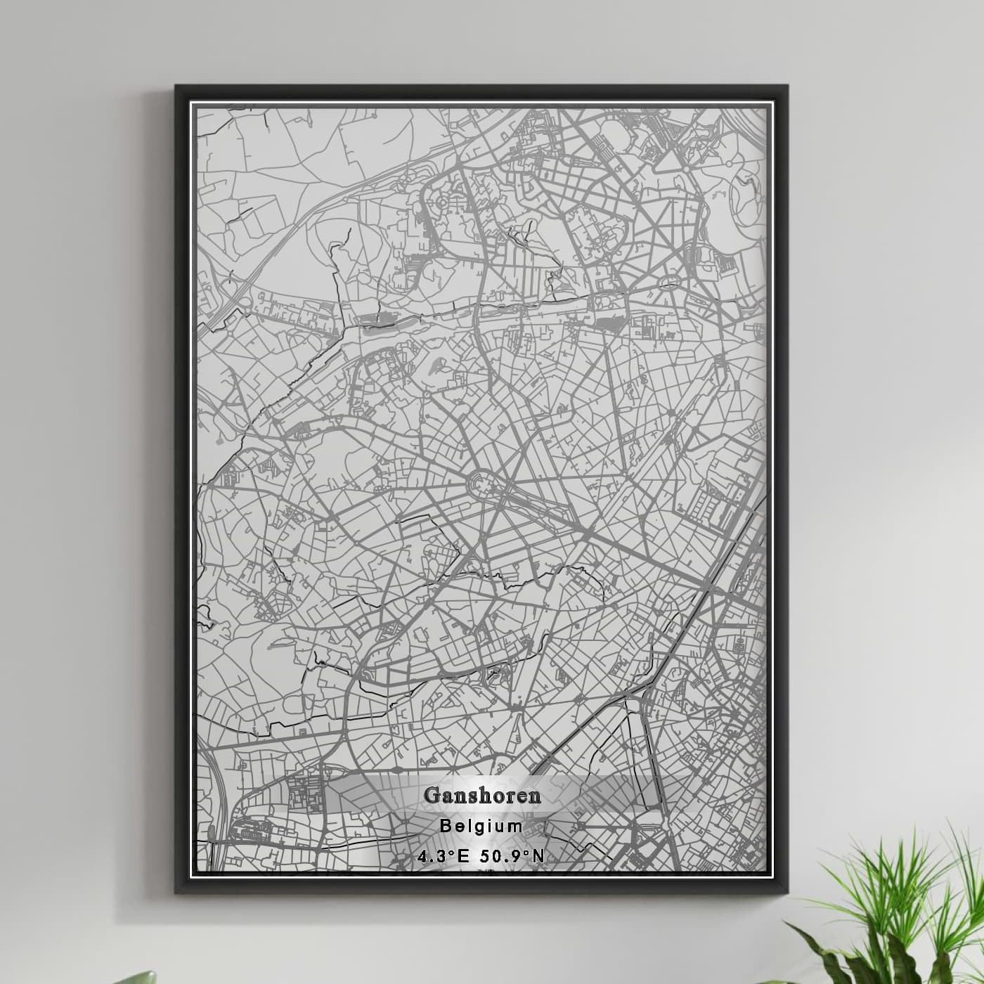 ROAD MAP OF GANSHOREN, BELGIUM BY MAPBAKES