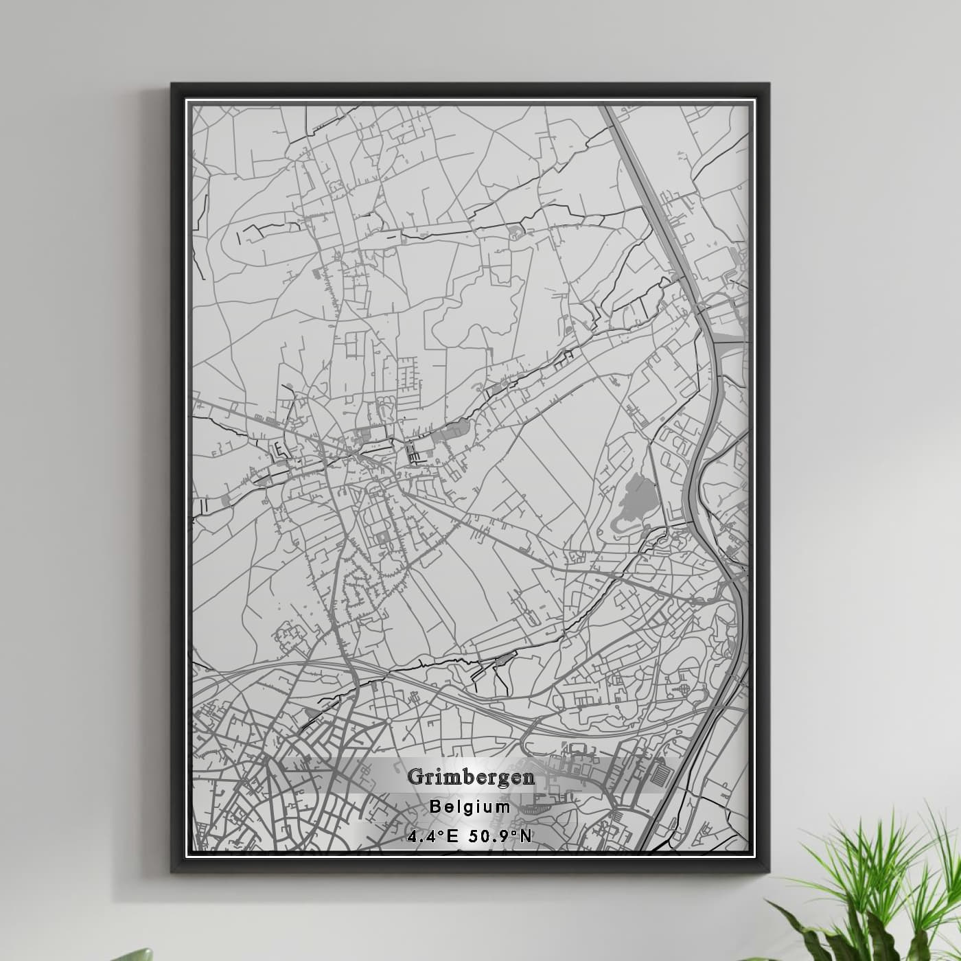 ROAD MAP OF GRIMBERGEN, BELGIUM BY MAPBAKES