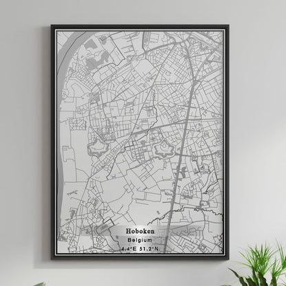 ROAD MAP OF HOBOKEN, BELGIUM BY MAPBAKES