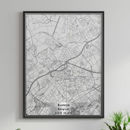 ROAD MAP OF KORTRIJK, BELGIUM BY MAPBAKES