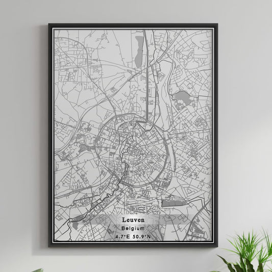 ROAD MAP OF LEUVEN, BELGIUM BY MAPBAKES