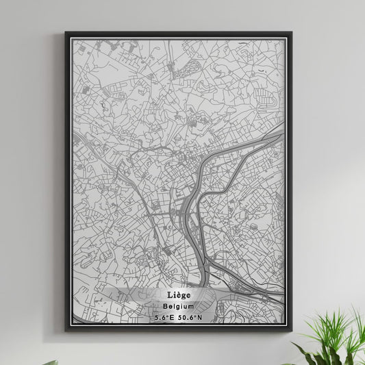 ROAD MAP OF LIEGE, BELGIUM BY MAPBAKES