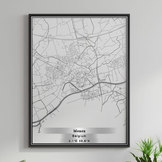 ROAD MAP OF MENEN, BELGIUM BY MAPBAKES