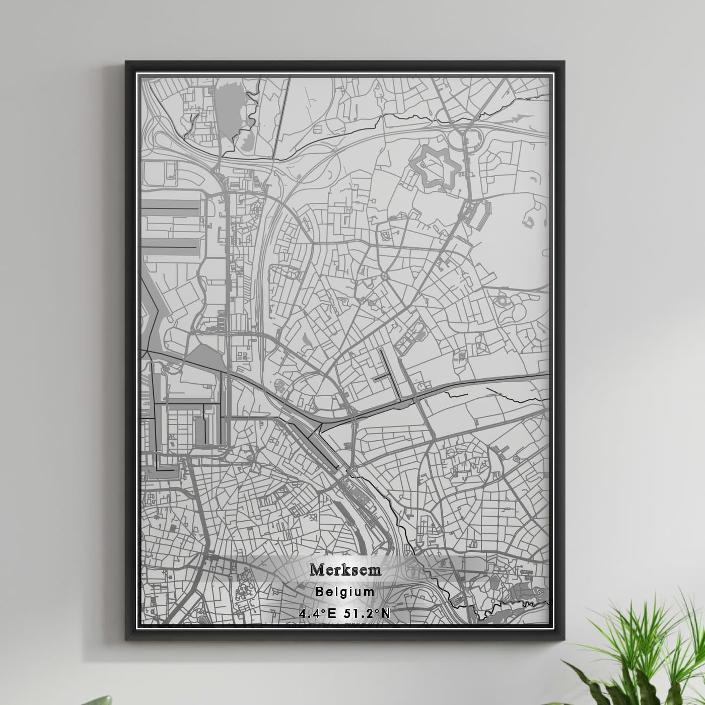 ROAD MAP OF MERKSEM, BELGIUM BY MAPBAKES