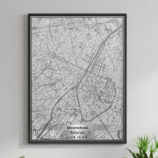 ROAD MAP OF MOORTEBEEK, BELGIUM BY MAPBAKES