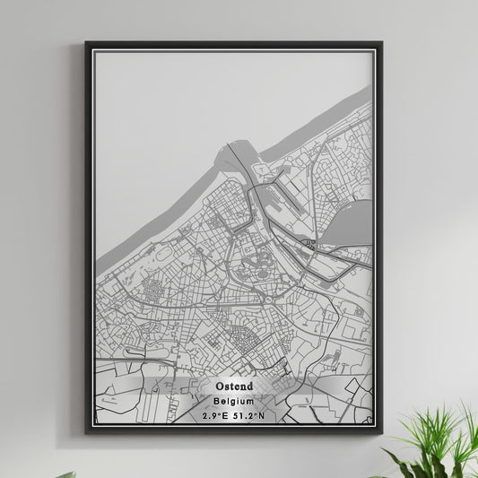 ROAD MAP OF OSTEND, BELGIUM BY MAPBAKES