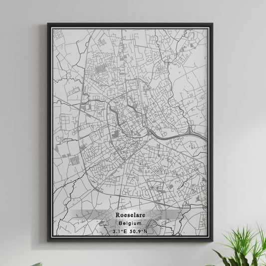 ROAD MAP OF ROESELARE, BELGIUM BY MAPBAKES