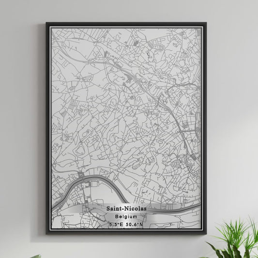 ROAD MAP OF SAINT NICOLAS, BELGIUM BY MAPBAKES