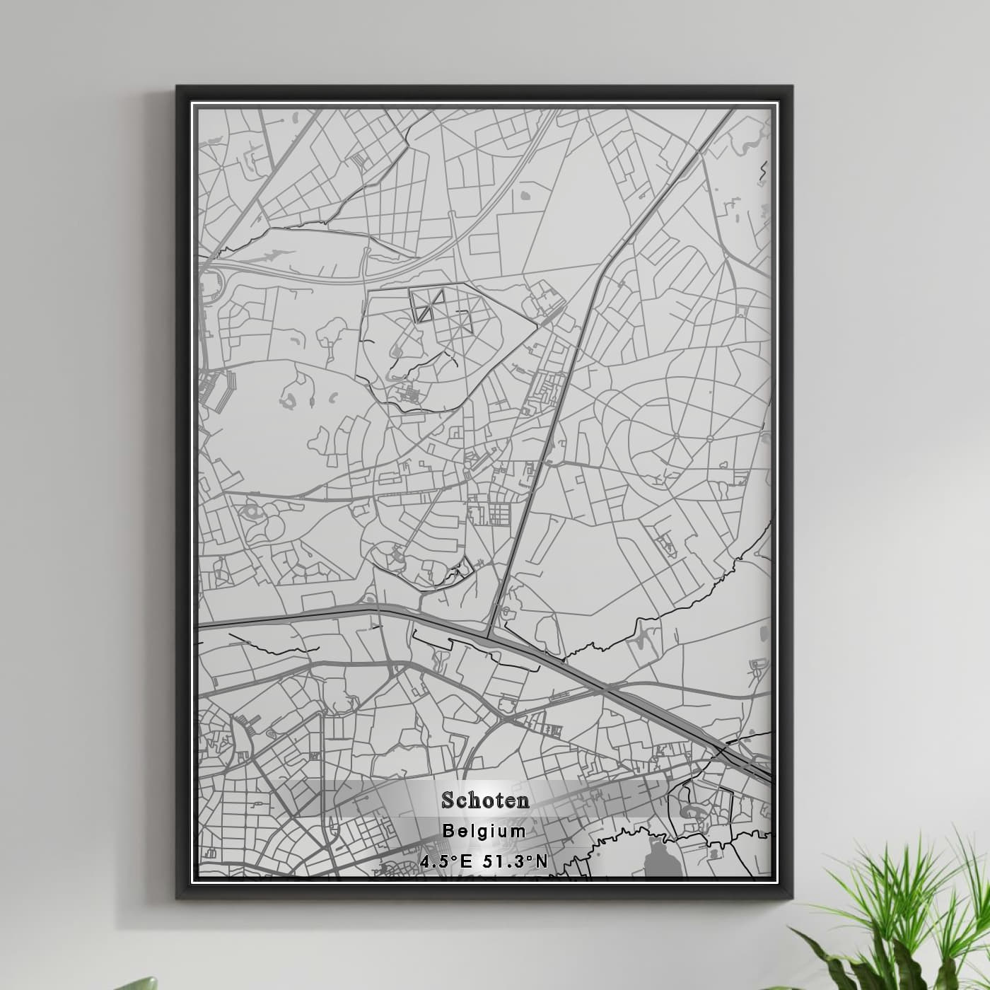 ROAD MAP OF SCHOTEN, BELGIUM BY MAPBAKES